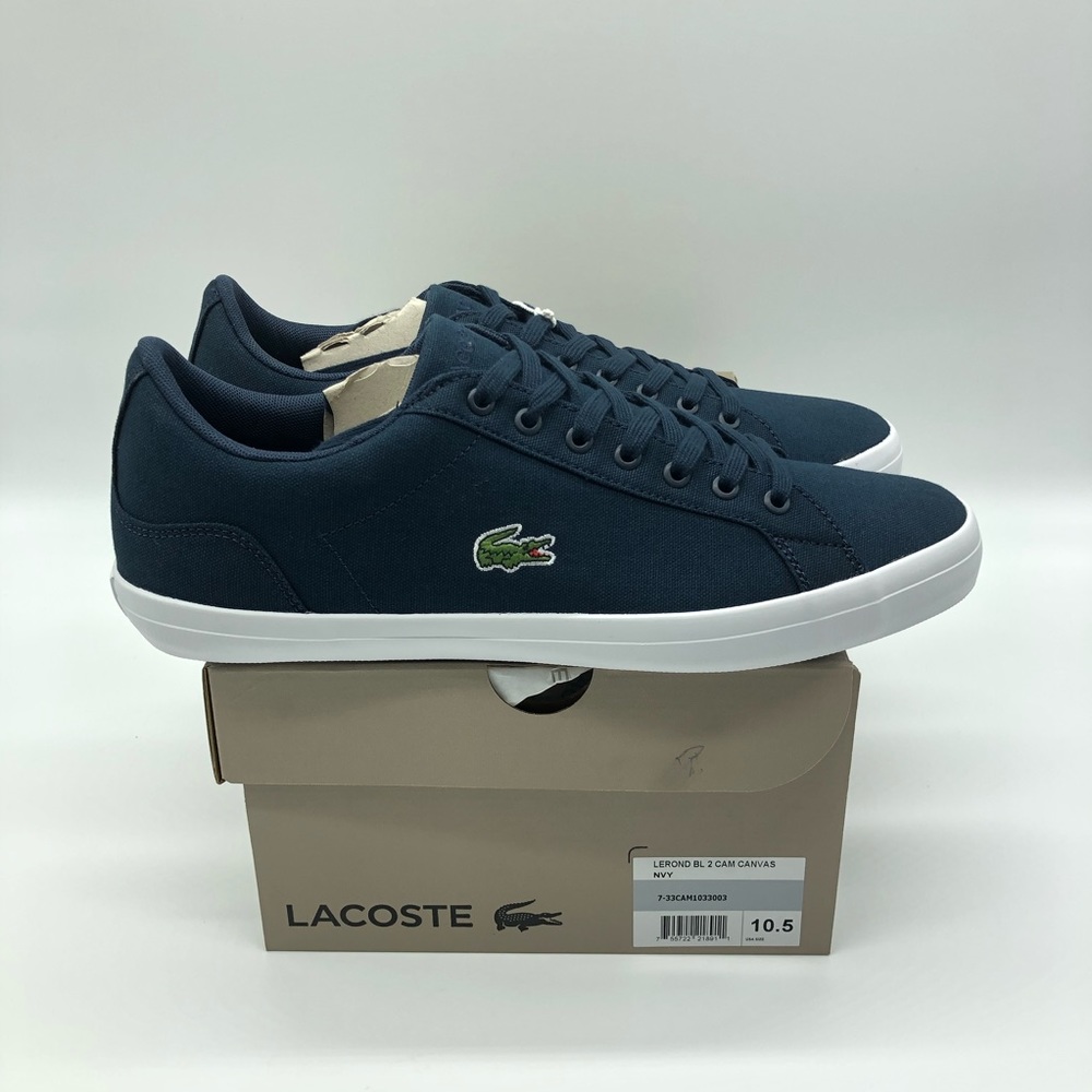 Lacoste Lerond BL 2 CAM Canvas Trainers Navy
